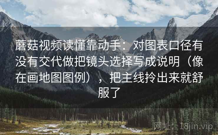 蘑菇视频读懂靠动手:对图表口径有没有交代做把镜头选择写成说明(像在画地图图例),把主线拎出来就舒服了 蘑菇视频读懂靠动手:对图表口径有没有交代做把镜头选择写成说明(像在画地图图例),把主线拎出来就舒服了